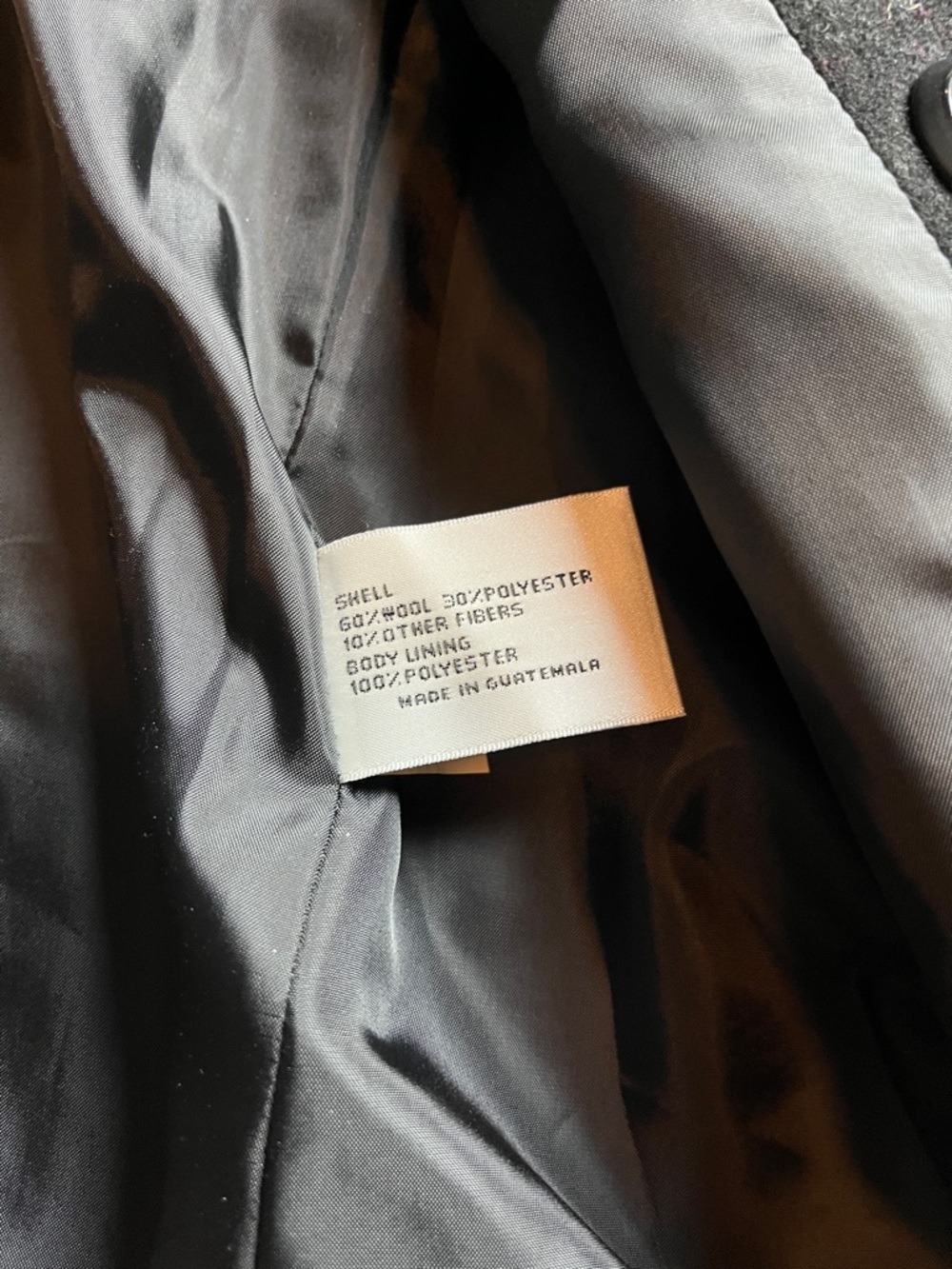 Larry Levine Double Breasted Wool Blend Black Pea Coat - 4 - Picture 4 of 9